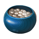 Bowl of Blue Weiqi Stones